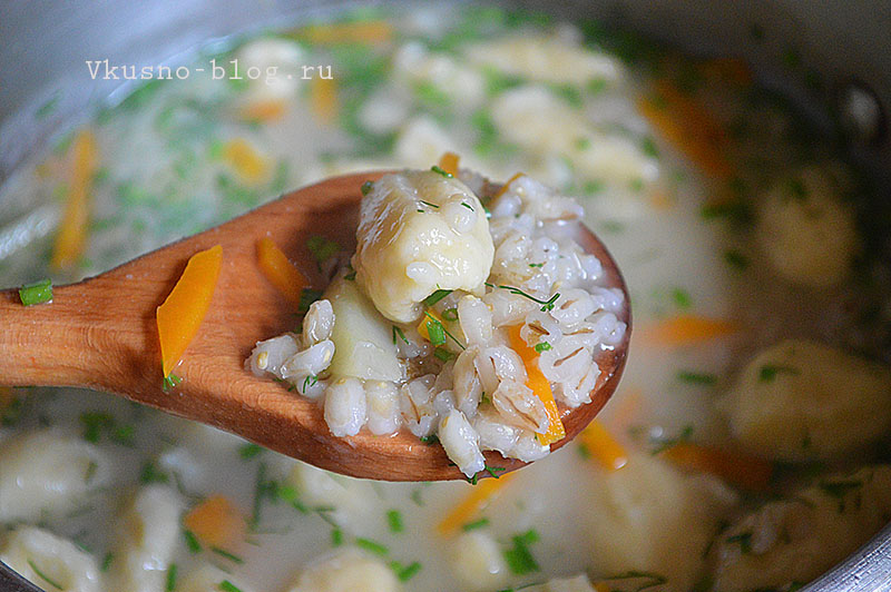 Перловый суп с галушками рецепт с фото