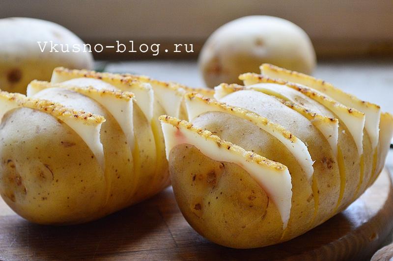 Картошка-гармошка с салом в духовке 4