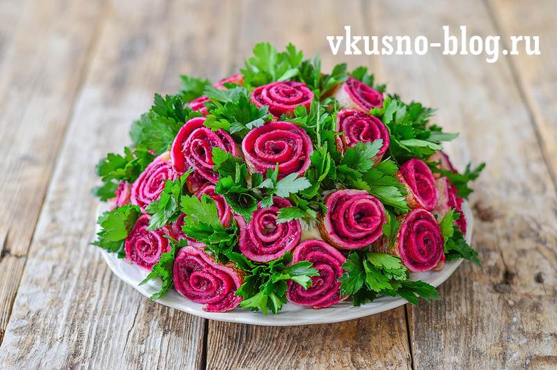 Рецепт салата букет роз