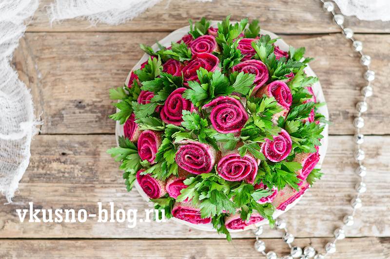 Салат букет роз фото