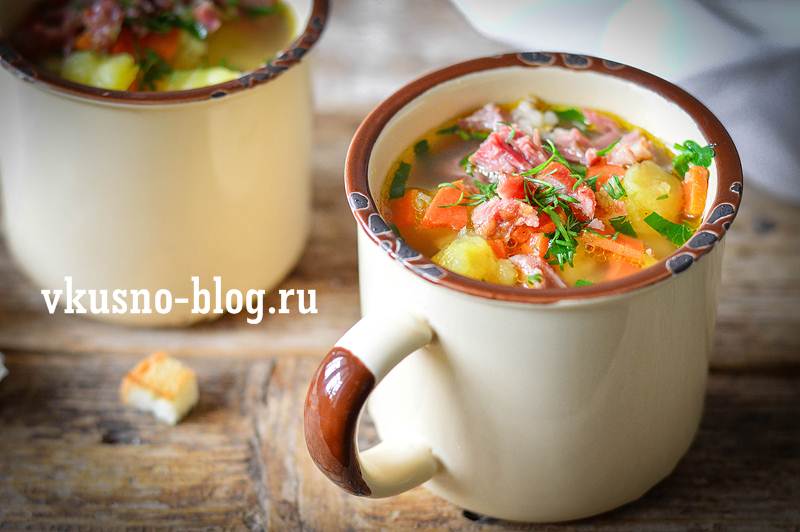 Суп с копчеными ребрышками - пошаговый рецепт с фото