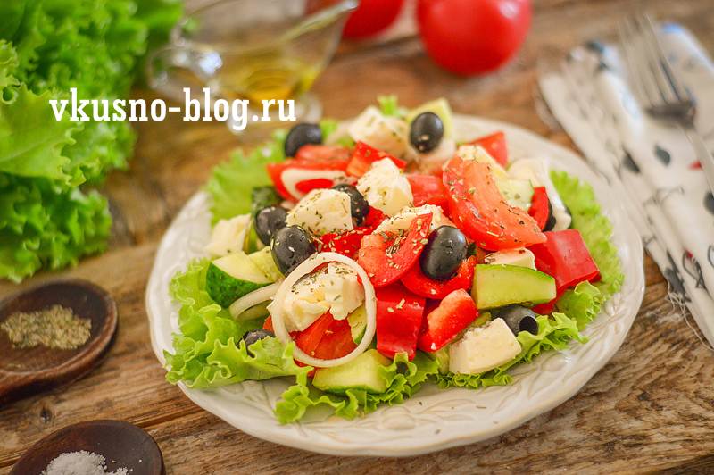 греческий салат с брынзой - пошаговый рецепт с фото