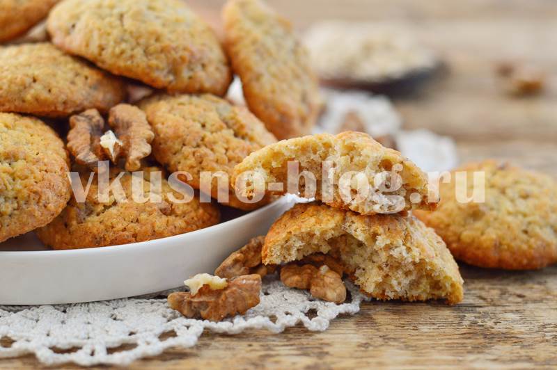 Овсяное печенье с орехами рецепт фото