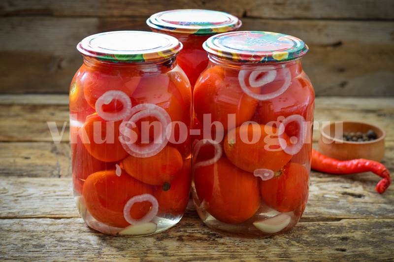 Маринованные помидоры в литровых банках рецепт